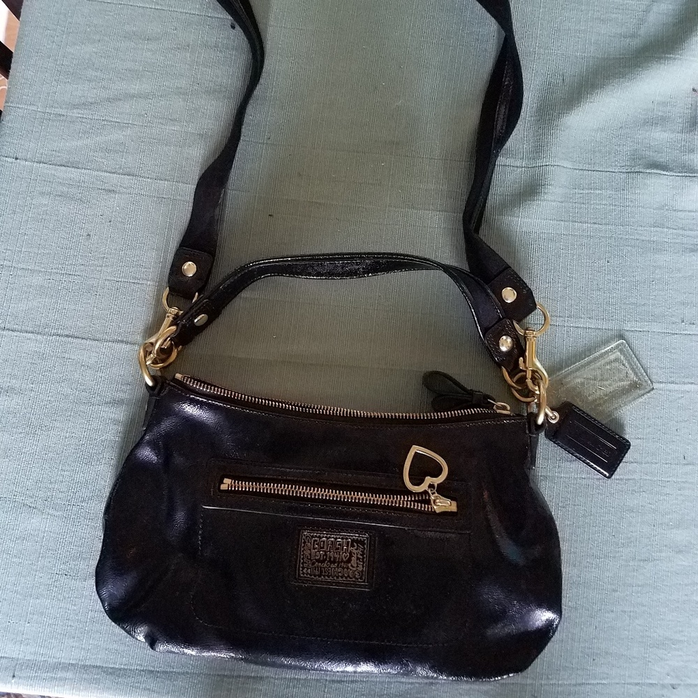 Coach Poppy Daisy Liquid Patent Leather Handbag